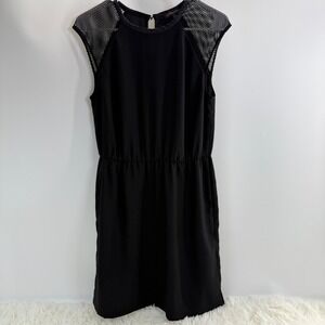Banana‎ Republic Black Dress Sleeveless Mesh Detail Casual Size 6 LBD Boho Chic